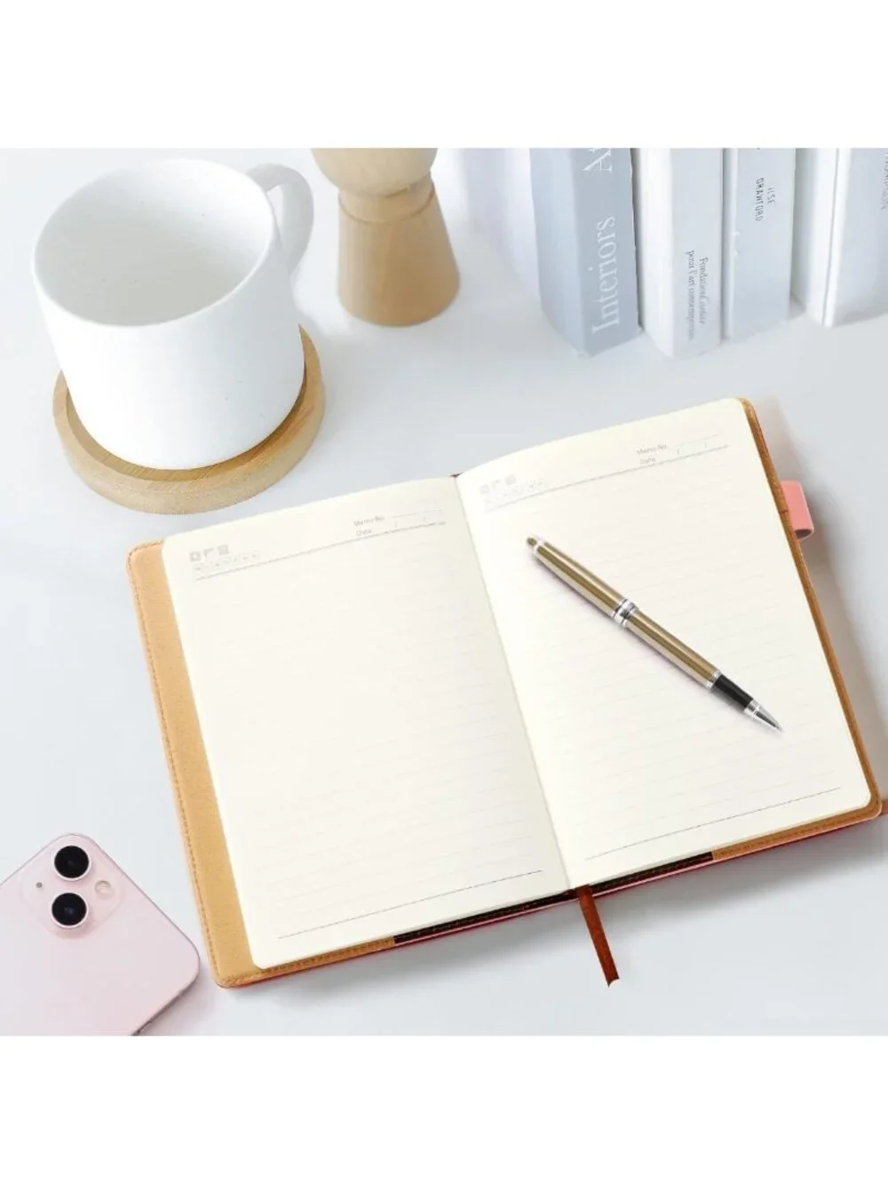 Refillable A5 Leather Journal with Pen, 240 Pages, Pocket & Magnetic Closure